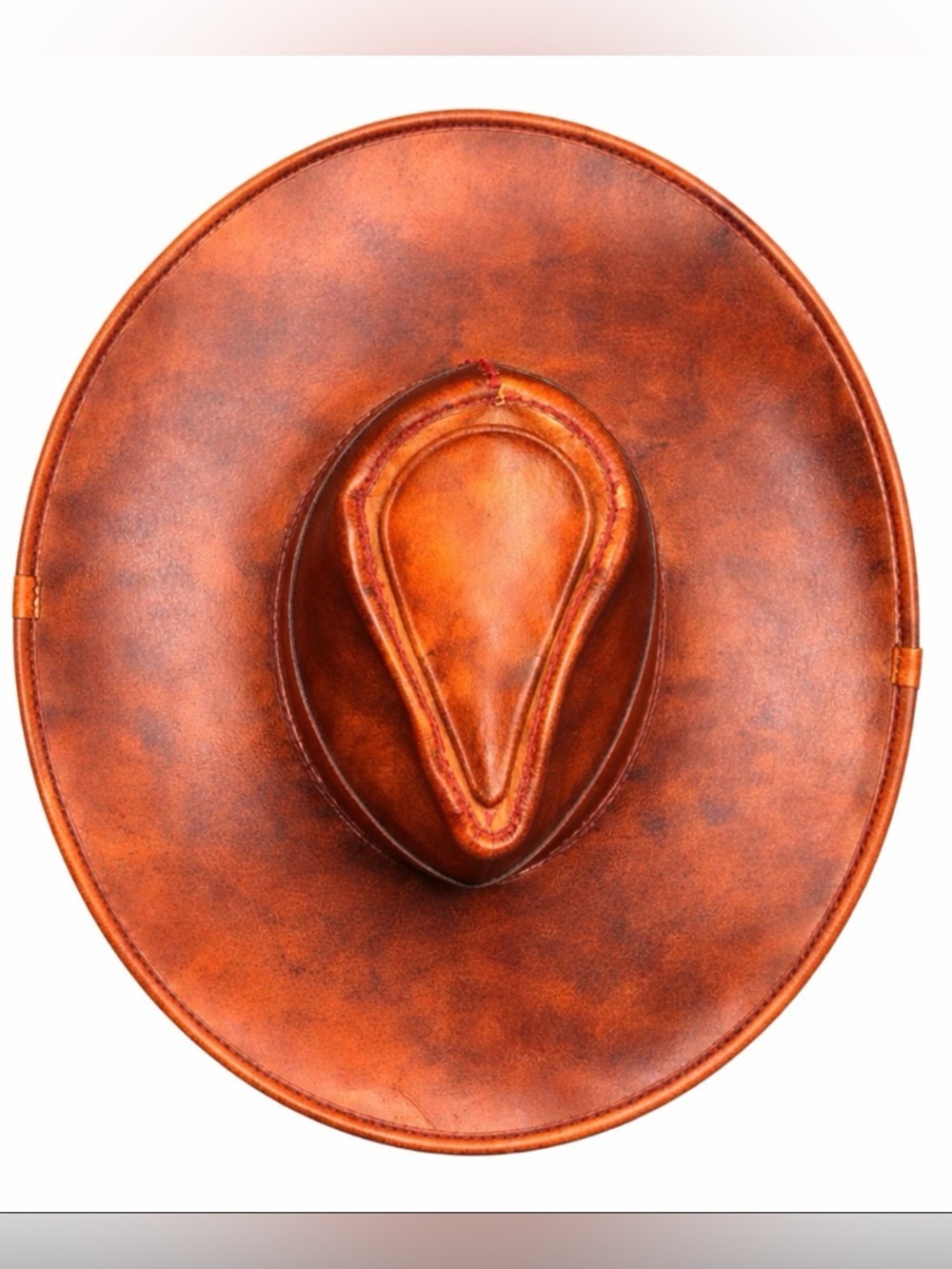 Vintage Leather Cowboy Hat Small 20.5” Western Rodeo Ranch Workwear